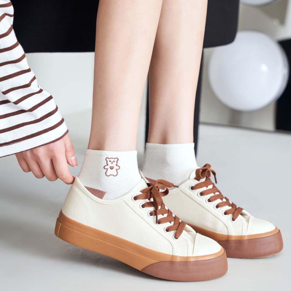 QQMALL Tất Cổ Thấp Họa Tiết Hoạt Hình Vui Nhộn Dễ Phối Đồ