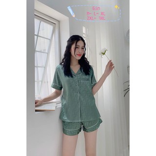 bộ ngủ lụa gấm quần đùi bigsize 45-75kg