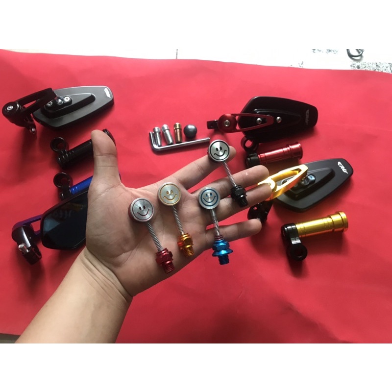 Combo gương gù chân gương cộng ốc lò xo mặt cười cực sịn