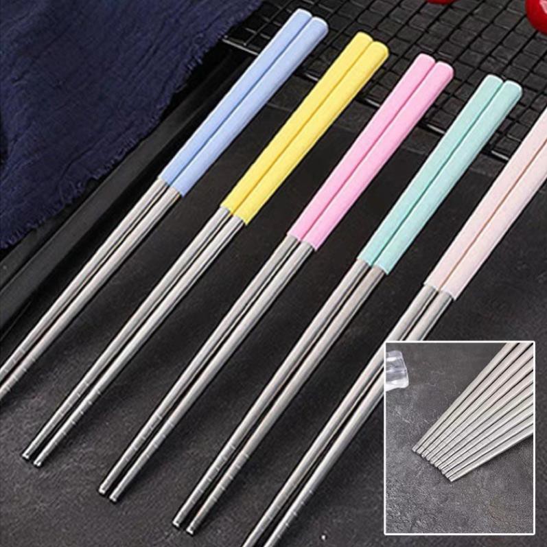 ( hàng loại 1) ĐŨA INOX 304 lúa mạch cực xịn (set 5 đôi) 0985