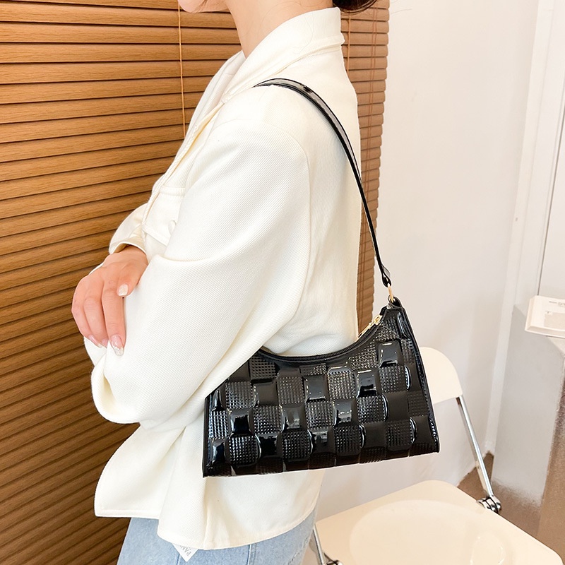 Túi Đeo Vai Màu Trơn Họa Tiết Ca Rô Phong Cách retro Thời Trang Mùa Xuân 2022