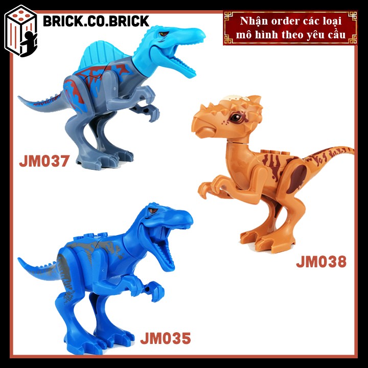 Đồ chơi lắp ráp mô hình non lego khủng long - dinosaur jurassic world động vật báo, cá mập JM035-JM037-JM038