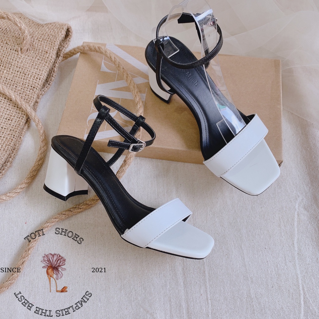 GIÀY CAO GÓT THỜI TRANG TOTIIE SHOES - SANDAL NỮ KHÓA CÀI - GUỐC NỮ 5 PHÂN QUAI MẢNH - SANDAL CAO GÓT ĐẾ VUÔNG G2012150