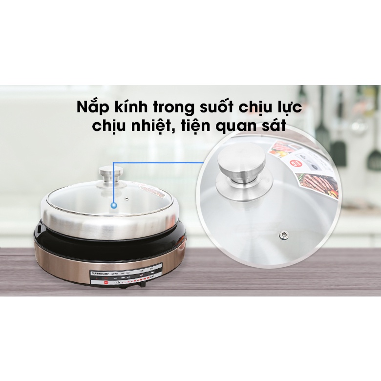 [Mã ELHADEV giảm 4% đơn 300K] Lẩu điện Sunhouse SHD4526, Công suất 1300W, Dung tích 4 lít