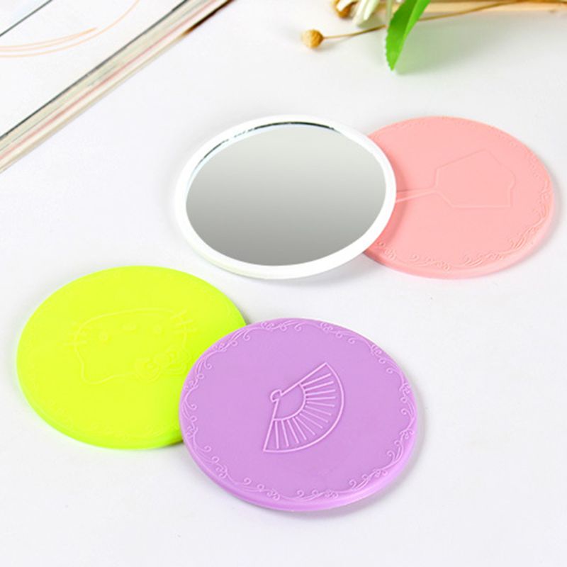 Gương Trang Điểm Mini Bỏ Túi Hình Tròn 7cm 2 76in In Nổi Họa Tiết Hoạt Hình Sáng Tạo