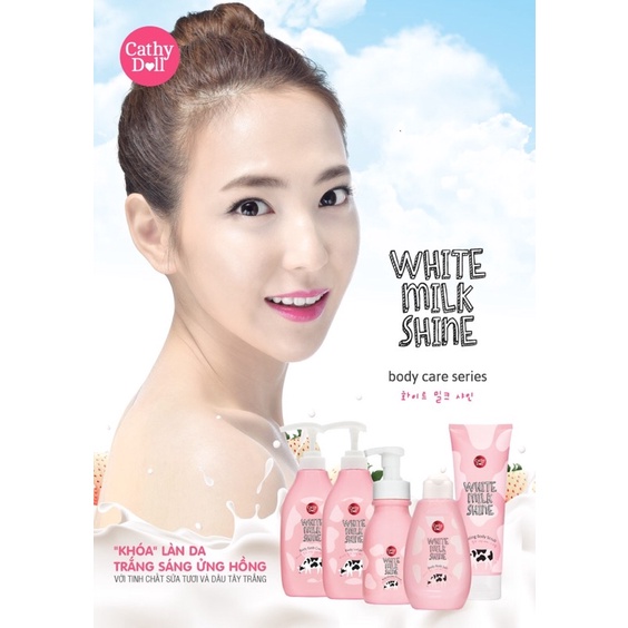 Sữa Tắm Làm Sạch Dưỡng Da Trắng Mịn Cathy Doll White Milk Shine Body Bath Cream 450ml