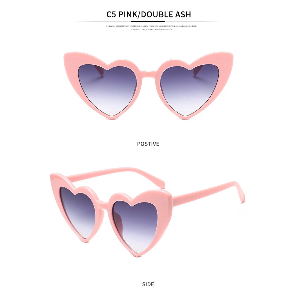 Kính mát gọng trái tim phong cách vintage cho nữ Samjune