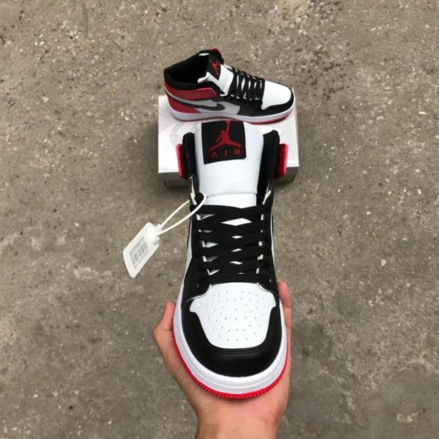 Giày Jdr ✅full box bill✅ 1 retro high og bred toe, Giày thể thao Jd1 cao cổ đen đỏ nam nữ full box bill