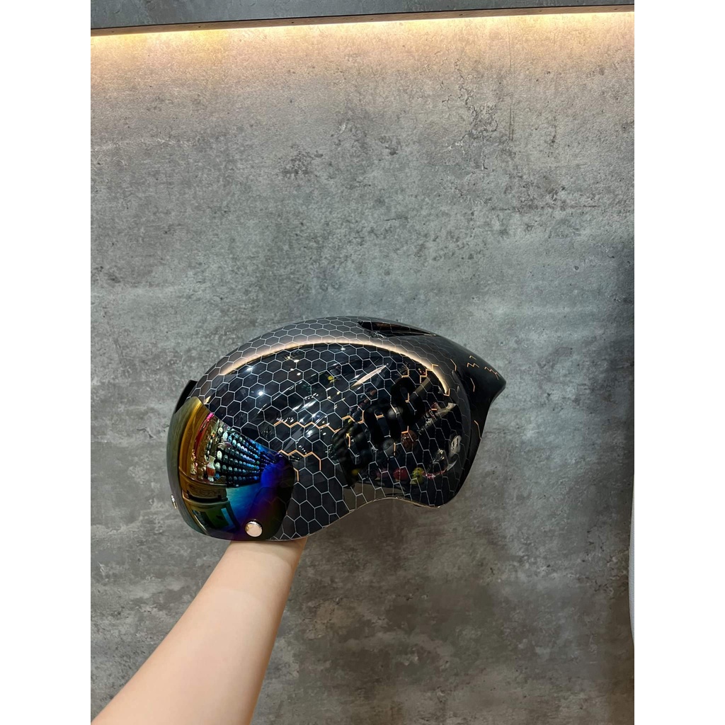 Nón thể thao,Nón xe đạp Poc 01 màu tổ ong chỉ vàng