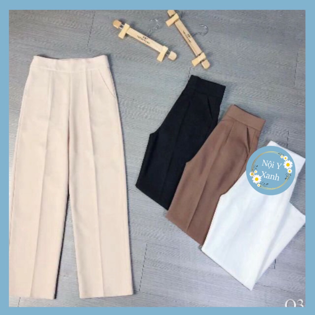 Quần suông ống rộng, ống suông culottes khóa ken bụng,tôn dáng, mầu trắng, đen, be nội y xanh chất đẹp