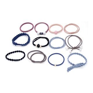 Sét 12 dây buộc tóc Hàn Quốc, chun cột tóc thời trang