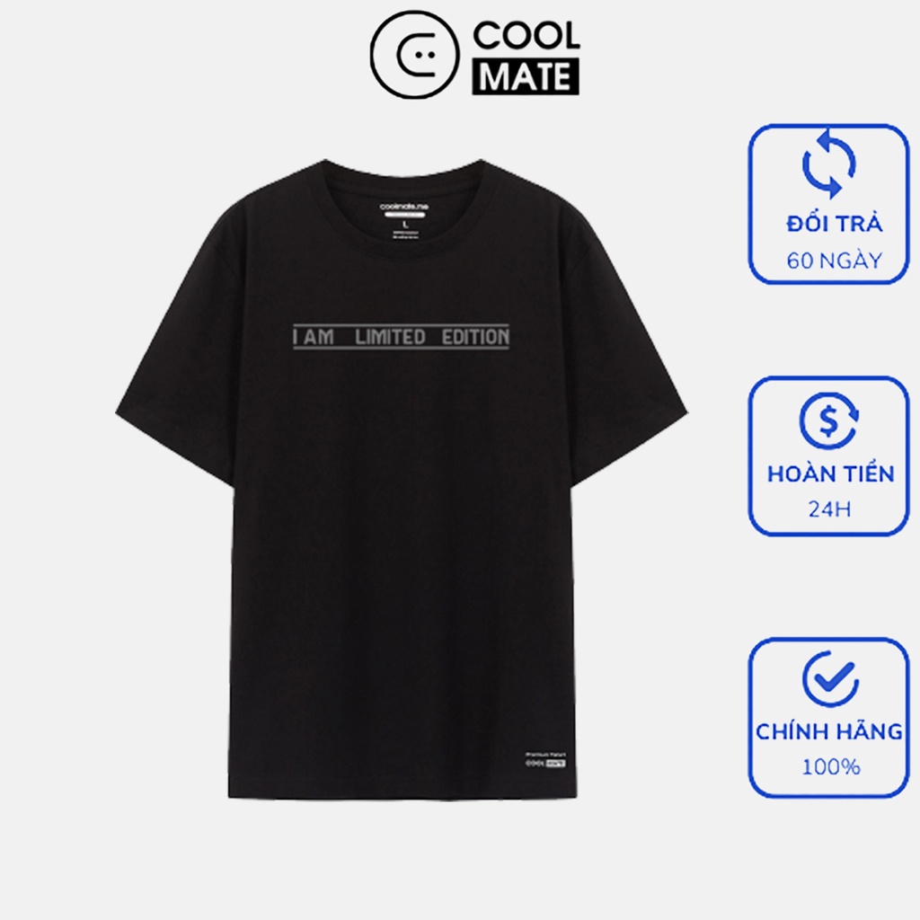 AhQy /Áo thun nam Cotton Compact in "I AM LIMITED"  phản quang - Màu đen thương hiệu Coolmate!