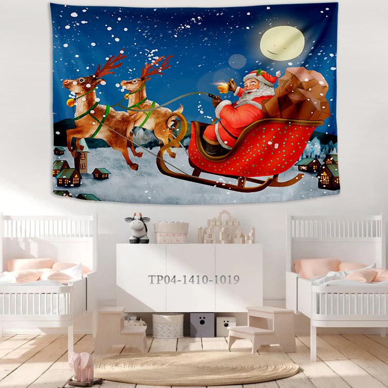 Tranh vải in 3D treo tường trang trí NOEL, decor GIÁNG SINH, MERRY CHIRMAS [ tặng móc treo, miếng dán định vị]