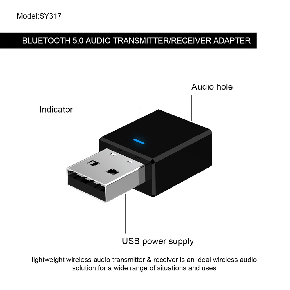 Thiết bị thu phát tín hiệu Bluetooth 5.0 2 trong 1 tiện dụng