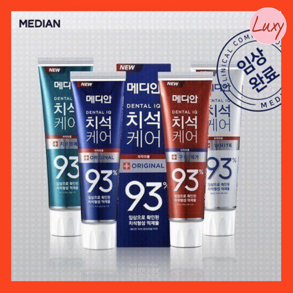 [CHÍNH HÃNG] Kem đánh răng Median 93% Toothpaste Hàn Quốc 120g bán chạy số 1 - LUXY COSMETIC
