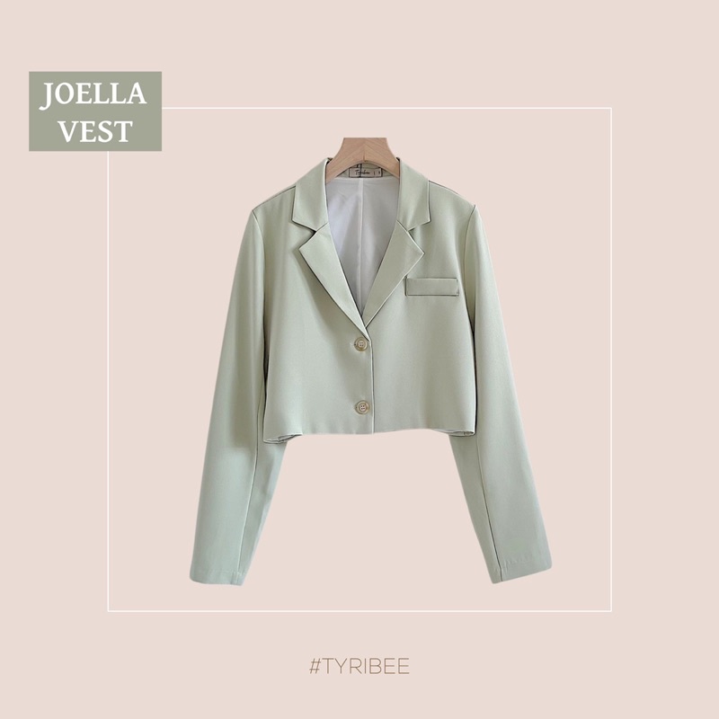 Áo Vest croptop nữ 2 lớp tay dài có lót lụa cao cấp nhiều màu - Joella Top - Tyribee Clothing