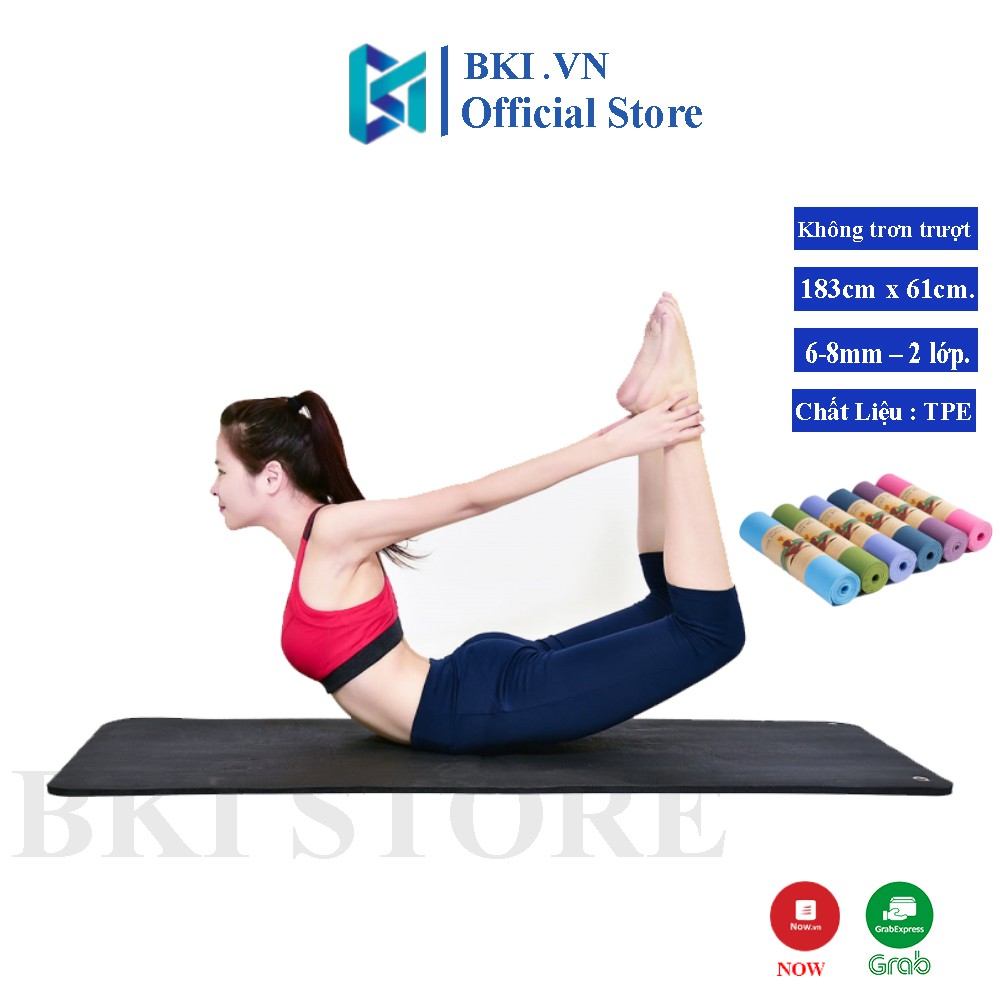 Thảm Tập Yoga, Tập Gym, Ngồi Thiền Chống Trượt 2 Lớp 6 MM, Tập Tại Nhà