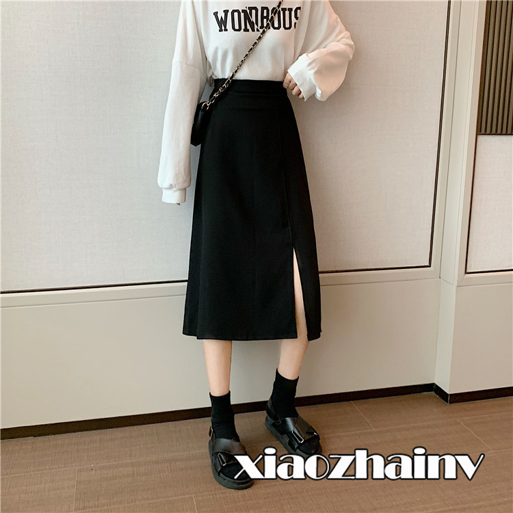 Xiaozhainv Chân Váy Midi Xẻ Tà Phong Cách Hàn Quốc Xinh Xắn Cho Nữ | BigBuy360 - bigbuy360.vn