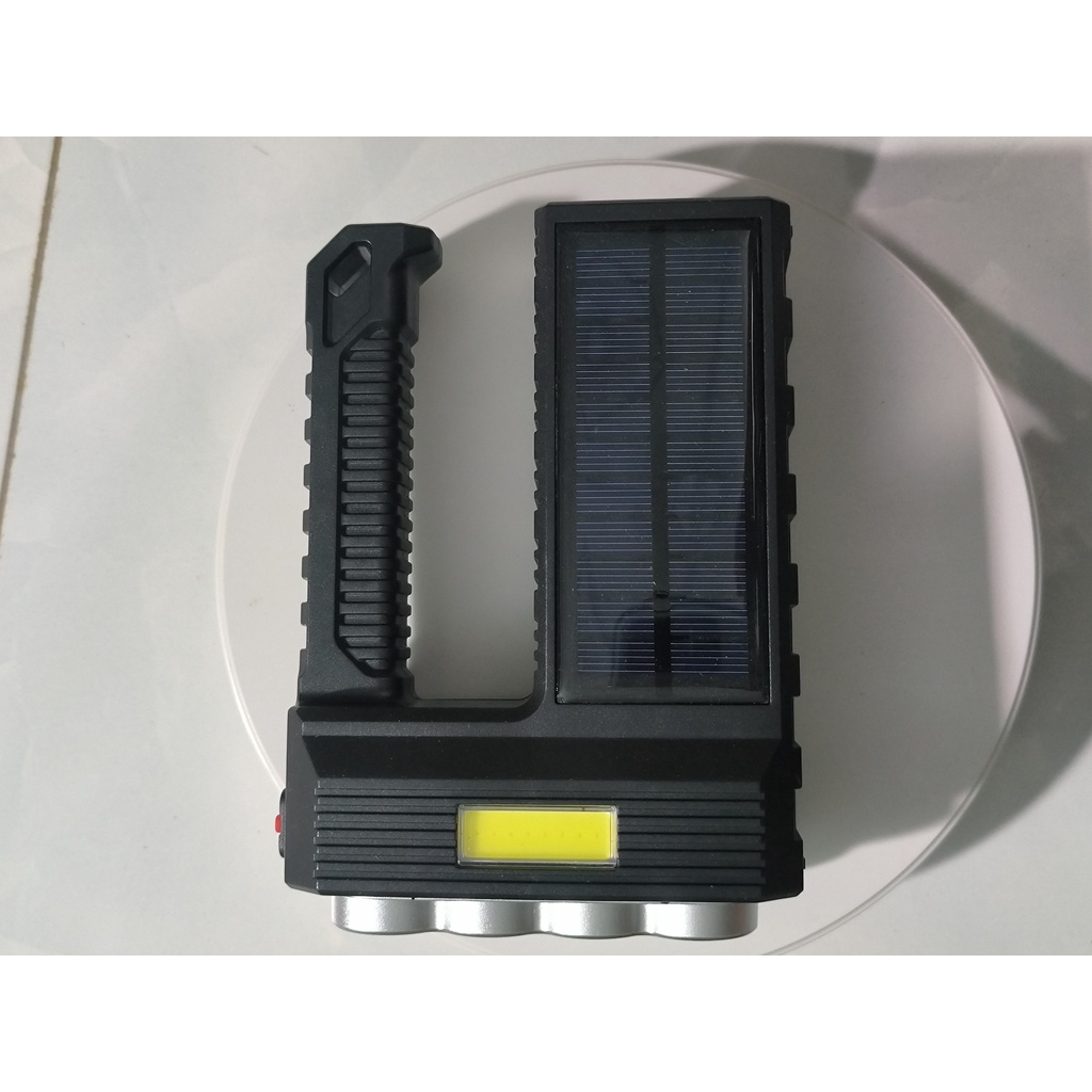Đèn pin cầm tay siêu sáng 8 bóng , đèn pin Led sạc tích điện năng lượng mặt trời 4 chế độ