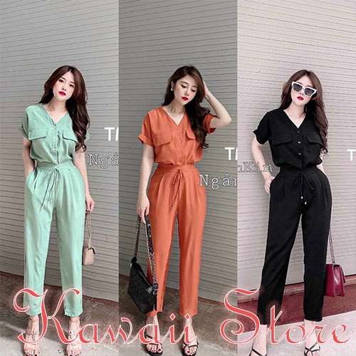 Set đồ nữ sơ mi 3 màu quần dài áo ngắn tay năng động - SB4563