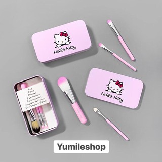 Bộ cọ trang điểm Hello Kitty 7 Món Hộp Thép Cao cấp Chuyên sỉ