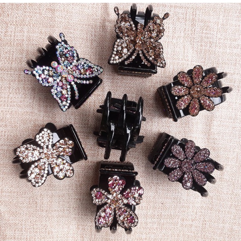 Kẹp tóc đính đá 5 - 3 răng cào 3 - 5 răng cặp tóc đính đá sang chảnh, XẢ LỖ NGHỈ BÁN