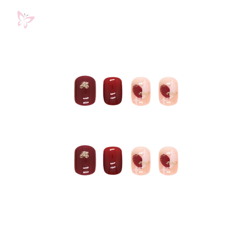 Bộ Móng Tay Giả Màu Trắng Ngọt Ngào Có Thể Tháo Rời