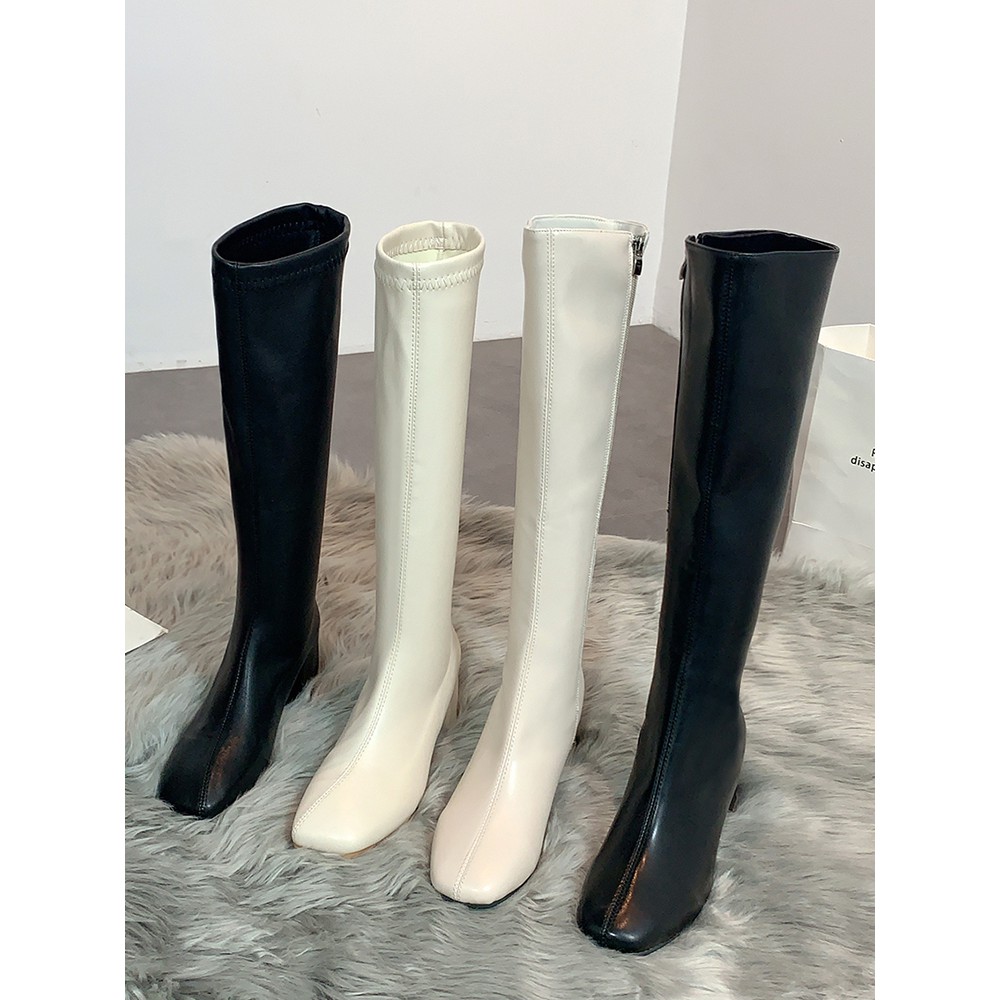 BOOTS LỬNG ULZZANG DA CỔ CAO DƯỚI GỐI GÓT VUÔNG 6 PHÂN DA DÀY MỊN ĐẸP | BigBuy360 - bigbuy360.vn