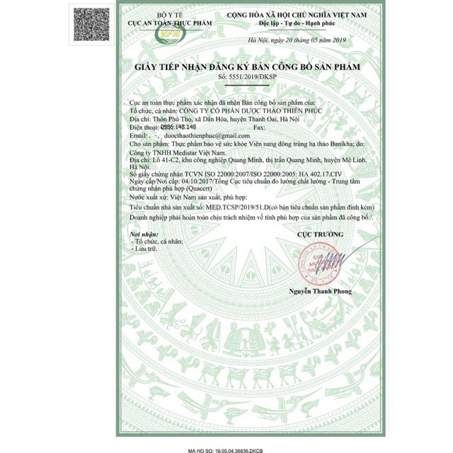 [Chính hãng] Viên Nang Đông Trùng Hạ Thảo Banikha Thiên Phúc hộp 2 lọ 60 viên | BigBuy360 - bigbuy360.vn