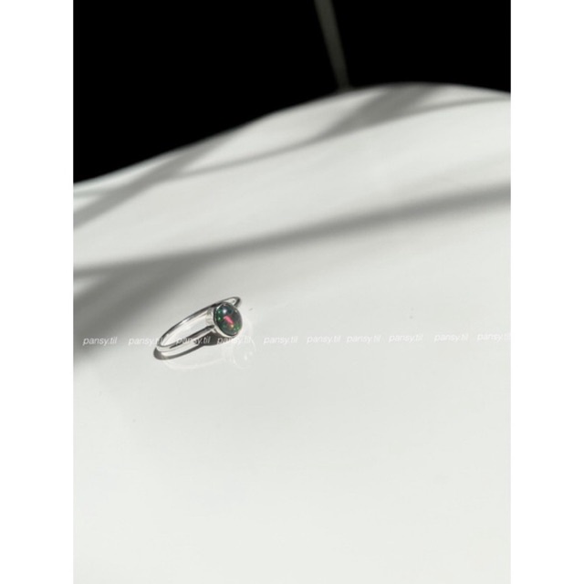Nhẫn bạc opal đen