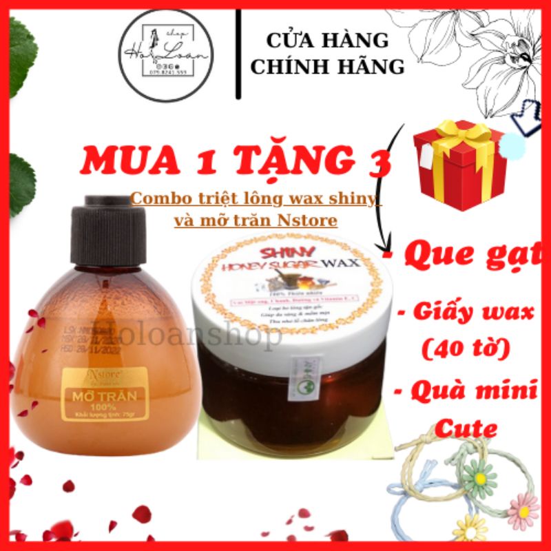 Combo triệt lông wax Shiny handmade và mỡ trăn N'store