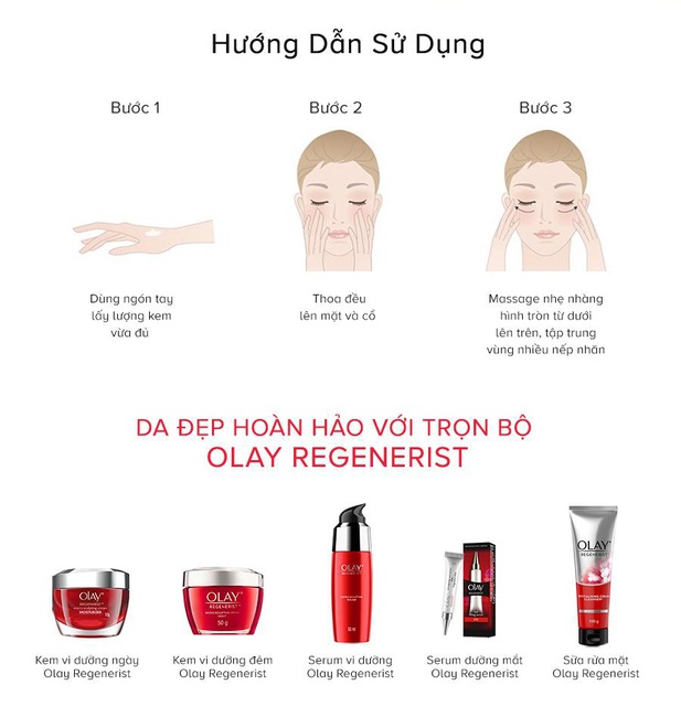 Combo 2 sản phẩm Tái Tạo Da Lão Hóa Olay Regenerist: 1 Kem Dưỡng Da Ban Đêm 50g + 1 Serum mắt 15ml