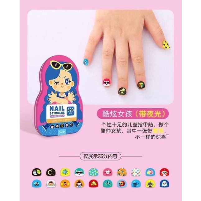 ❤Set 520 miếng dán móng tay cho bé❤️