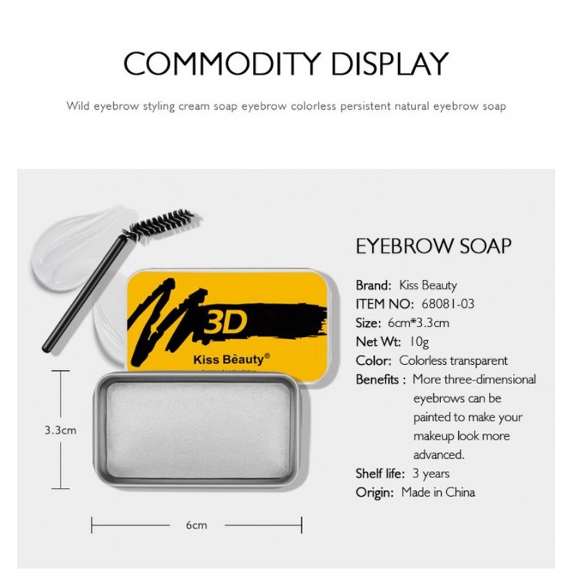Sáp Định Hình Lông Mày/Xà Phòng Tạo Kiểu Lông Mày 3D Kháng Nước Kèm Cọ