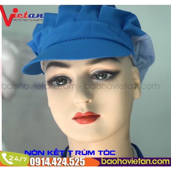 Nón vải xếp ly kaki lưới trùm tóc công nhân sản xuất, thực phẩm - Mũ bao tóc lưới y tế, bảo hộ ngành thực phẩm.