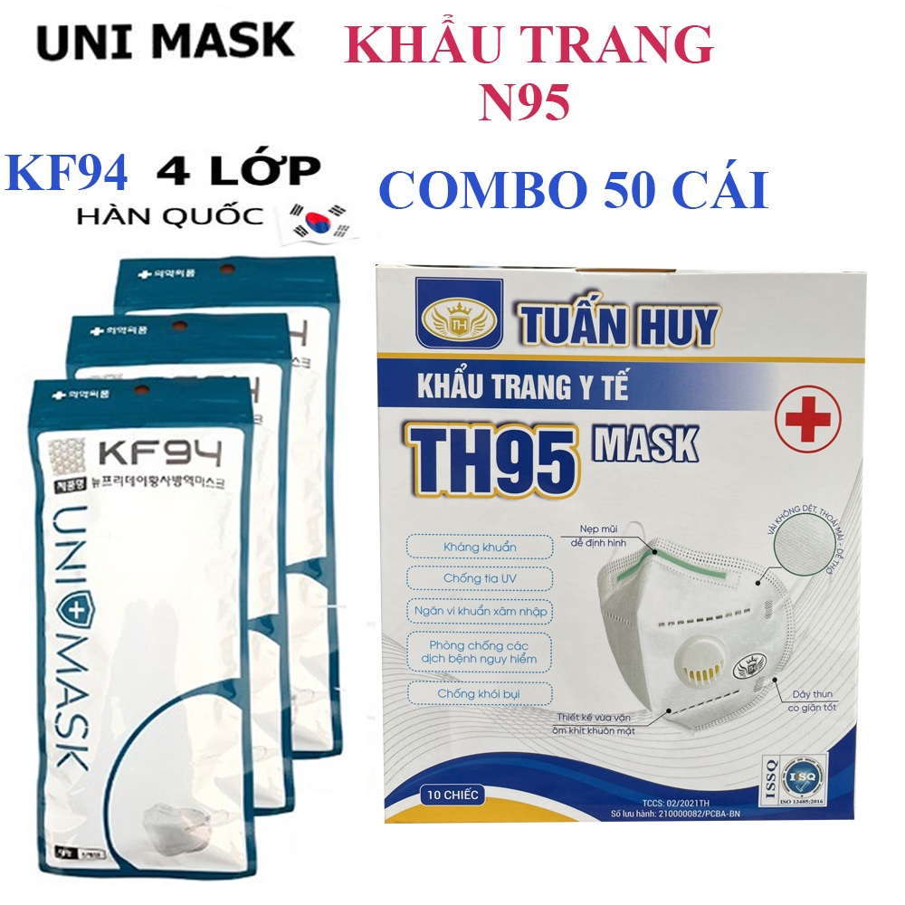 Set 50 Chiếc Khẩu trang 4 Lớp KF94 UNI MASK Chống Bụi Mịn, Kháng Khuẩn Hàng Cao Cấp