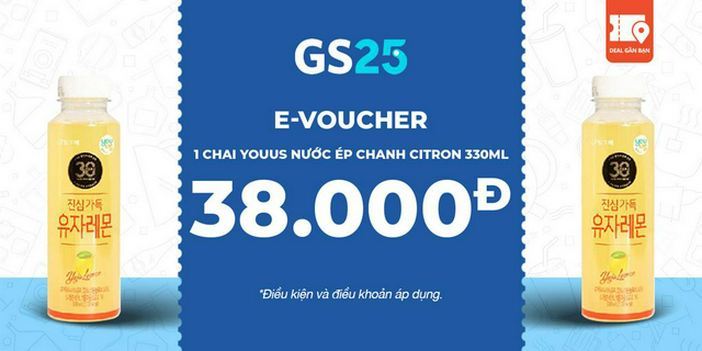 E-Voucher GS25 1 chai YOUUS nước ép chanh Citron 330ml