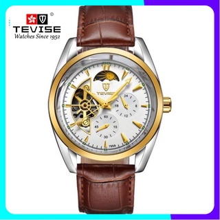 ĐỒNG HỒ NAM CƠ AUTOMATIC LỘ MÁY TEVISE 795A CHÍNH HÃNG DÂY DA CAO CẤP (TẶNG KÈM HỘP)