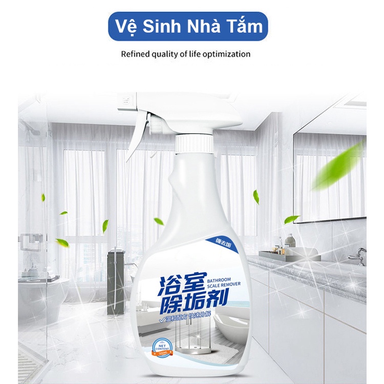 [XỊN] Tẩy Cặn Canxi Vách Kính - Vệ Sinh Nhà Tắm - Dung Dịch Tẩy Cặn Canxi, Tẩy Rửa Nhà Tắm, Vòi Sen, Gạch Men Cực Mạnh