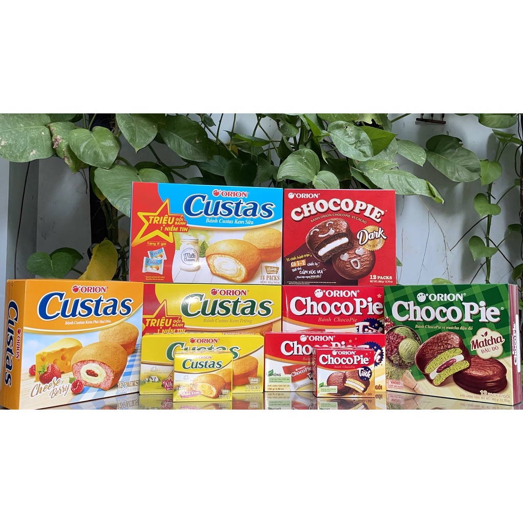 Bánh Choco Pie Orion Vị Matcha Đậu Đỏ (Hộp 12 cái)