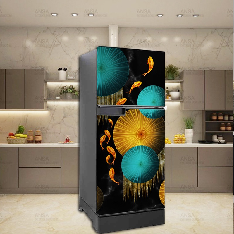 Decal dán tủ lạnh Cửu Ngư Quần Hội hàng xịn giá tốt