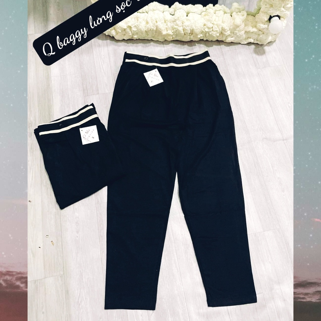 Quần Baggy Bigsize Cạp Cao Siêu Tôn Dáng,chất liệu vải cotton dẻo loại 1 dày mịn mã baggy