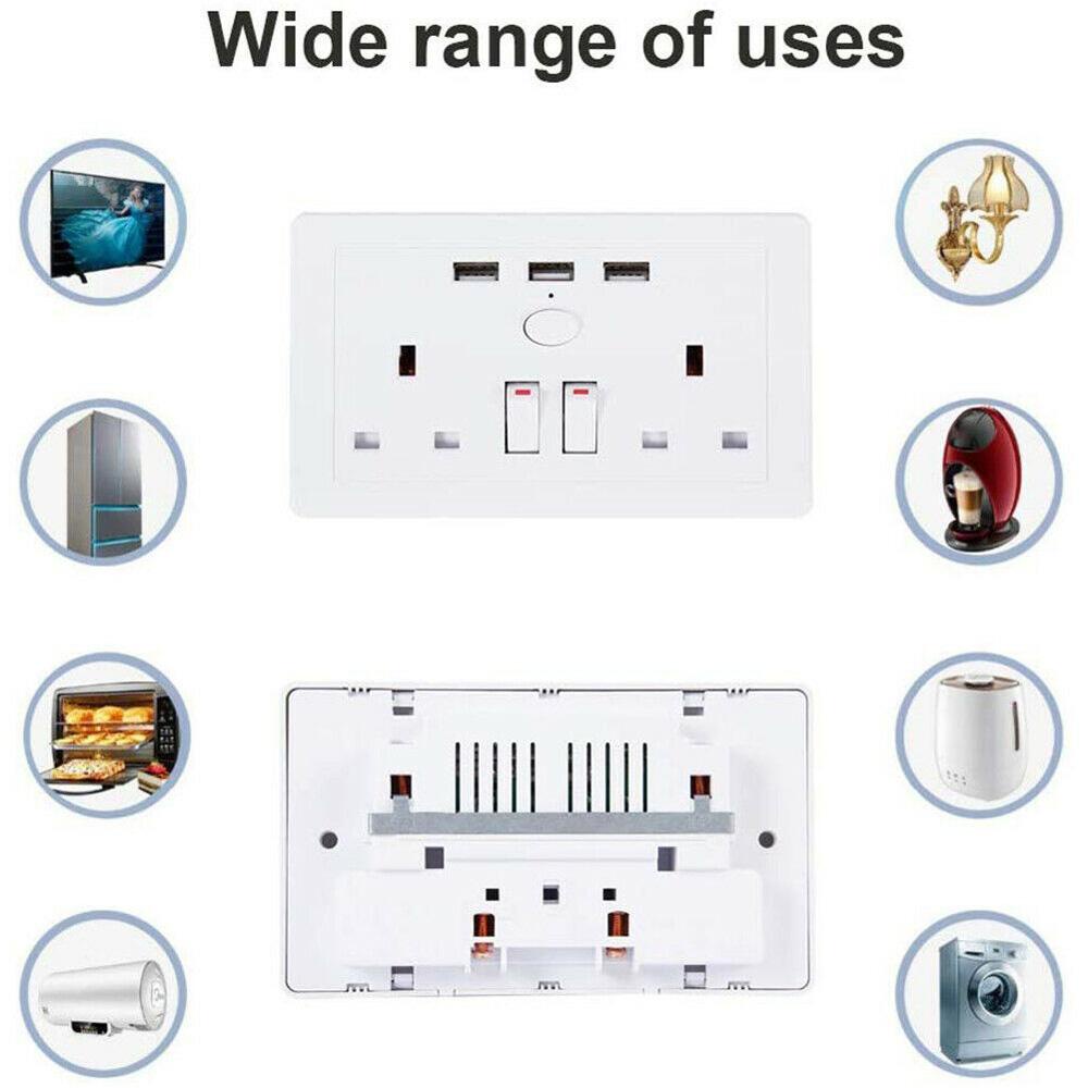 Ổ Cắm Điện UK 2 Cổng USB Tiện Dụng Cho Gia Đình