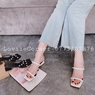 LOVIIECORNER - GUỐC NỮ DÉP CAO GÓT ĐẾ VUÔNG - GUỐC CAO GÓT 5CM ĐẾ VUÔNG - DÉP NỮ THỜI TRANG QUAI MẢNH D210127