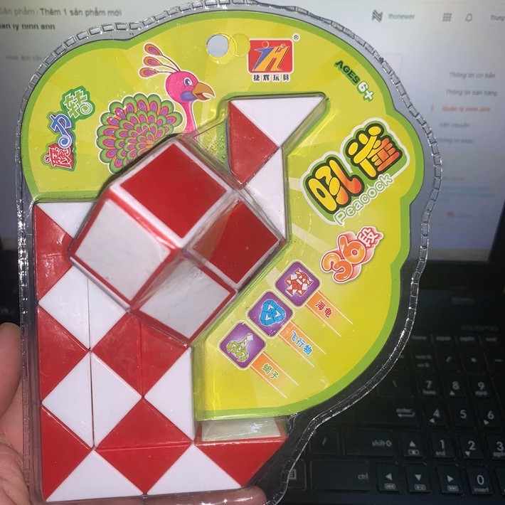 Rubik Biến Thể Hình chim công 36 khớp (đoạn) tạo hình Đa dạng - Rubik Cube Puzzle luyện trí nhớ sáng tạo GB6675