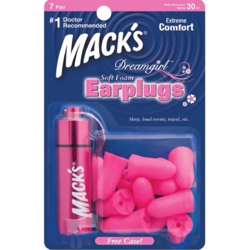 Hộp 7 đôi nút bịt tai chống ồn đặc biệt cho Nữ Dreamgirls kèm hộp đựng nhôm thương hiệu Mack's (USA)