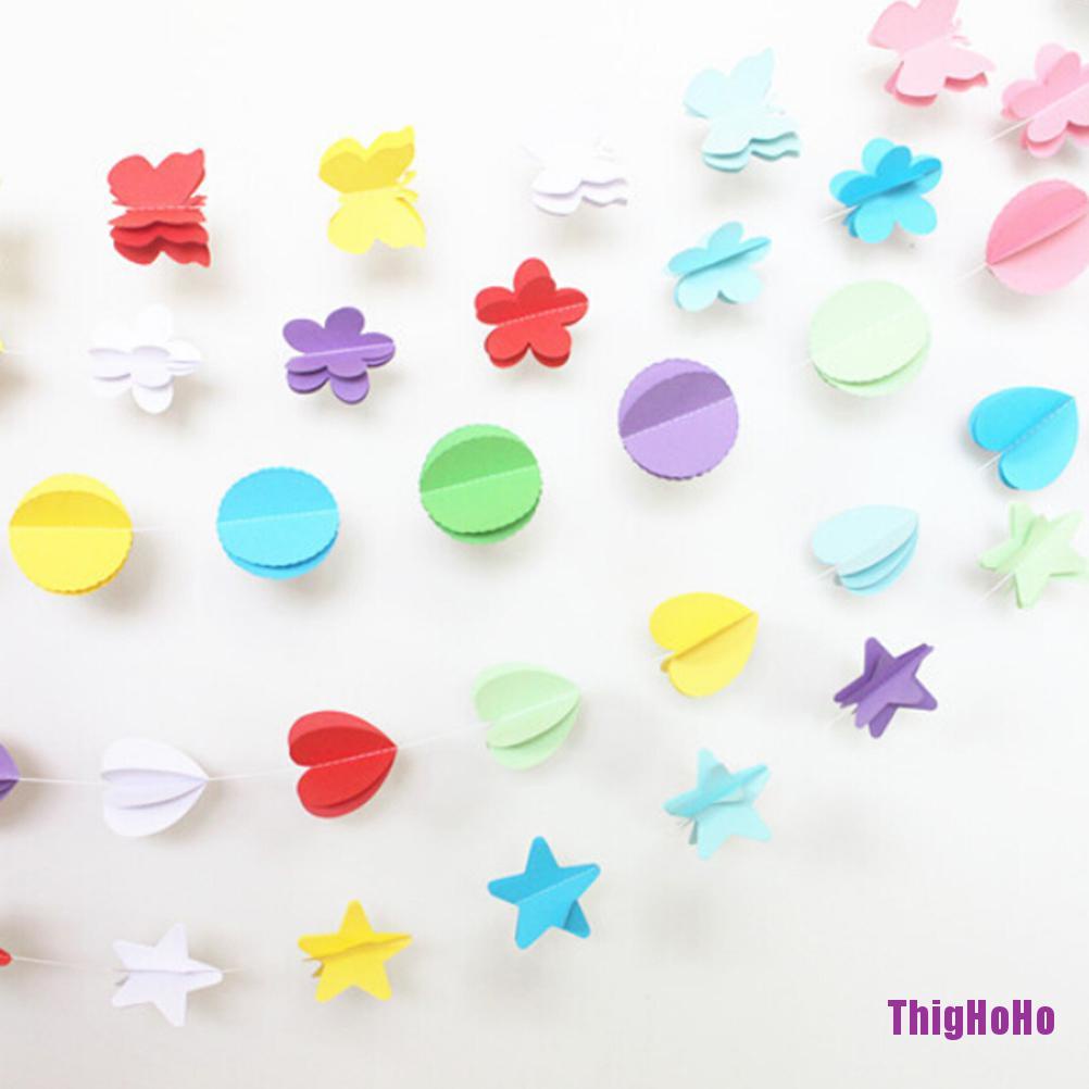 Dây treo trần nhà hình trái tim 3D đẹp mắt bằng giấy dùng trang trí tiệc cưới / sinh nhật