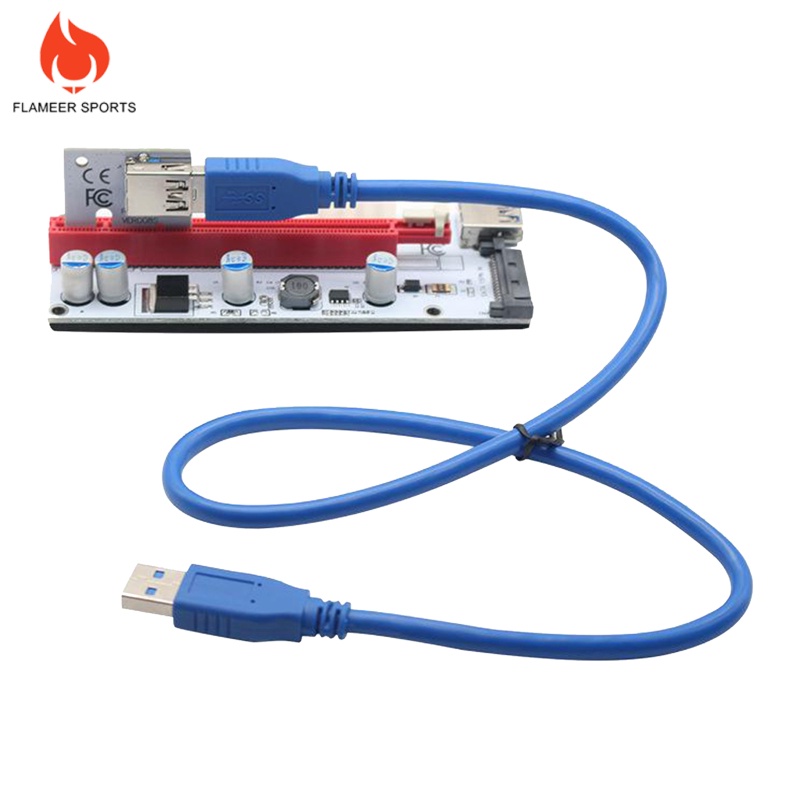 Card Mở Rộng Pci-E 008s 4pin Sata 6pin 1x Sang 16x Chuyển Đổi Usb 3.0