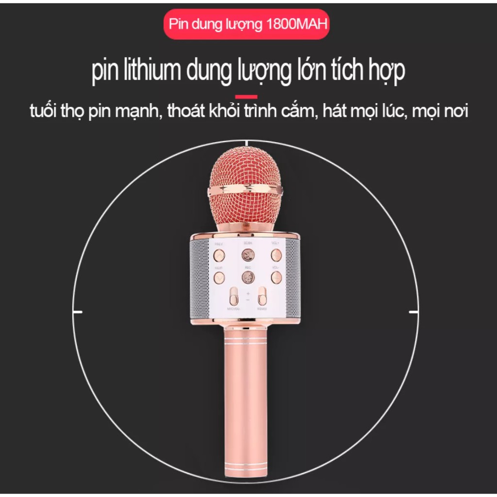 Micro Karaoke Bluetooth Bản Pro Nâng Cấp Pin Trâu Âm Thanh Tốt Hỗ Trợ Mọi Dòng Máy