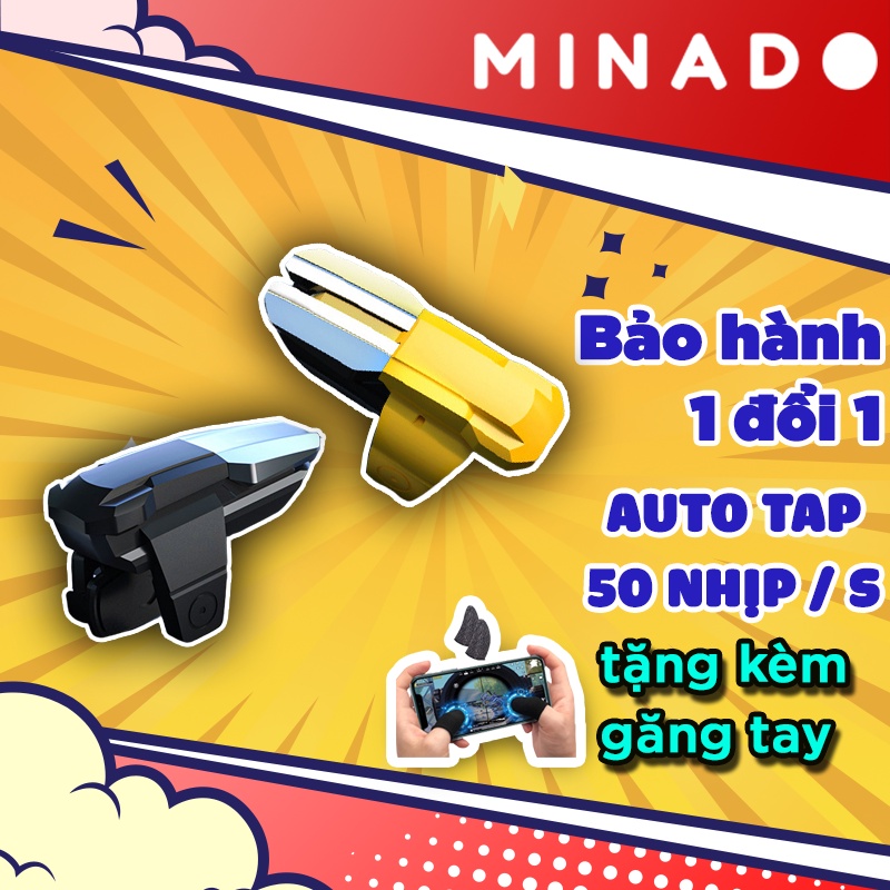 Nút bắn pubg Auto tap MINI 50 lần/giây bắn siêu nhanh chơi game Free Fire, ROS, Call of Duty, FPS - Minado